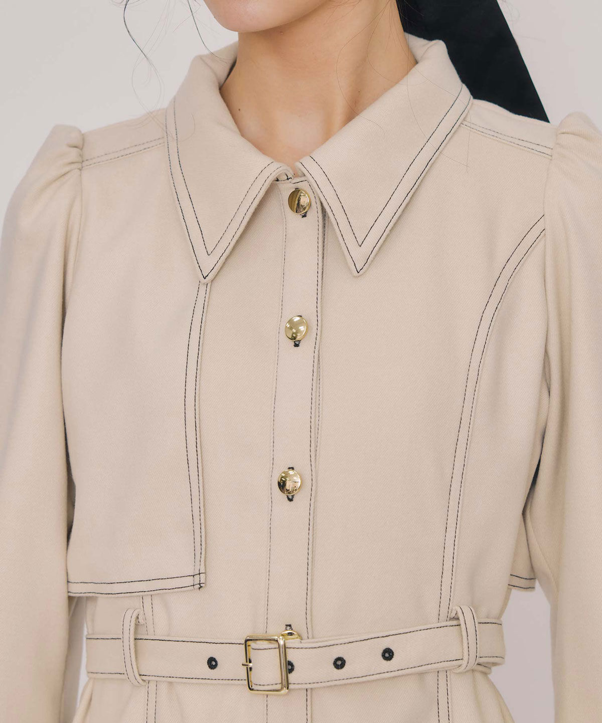 REDYAZEL「バイカラーステッチラインミニワンピース」|ワンピース|