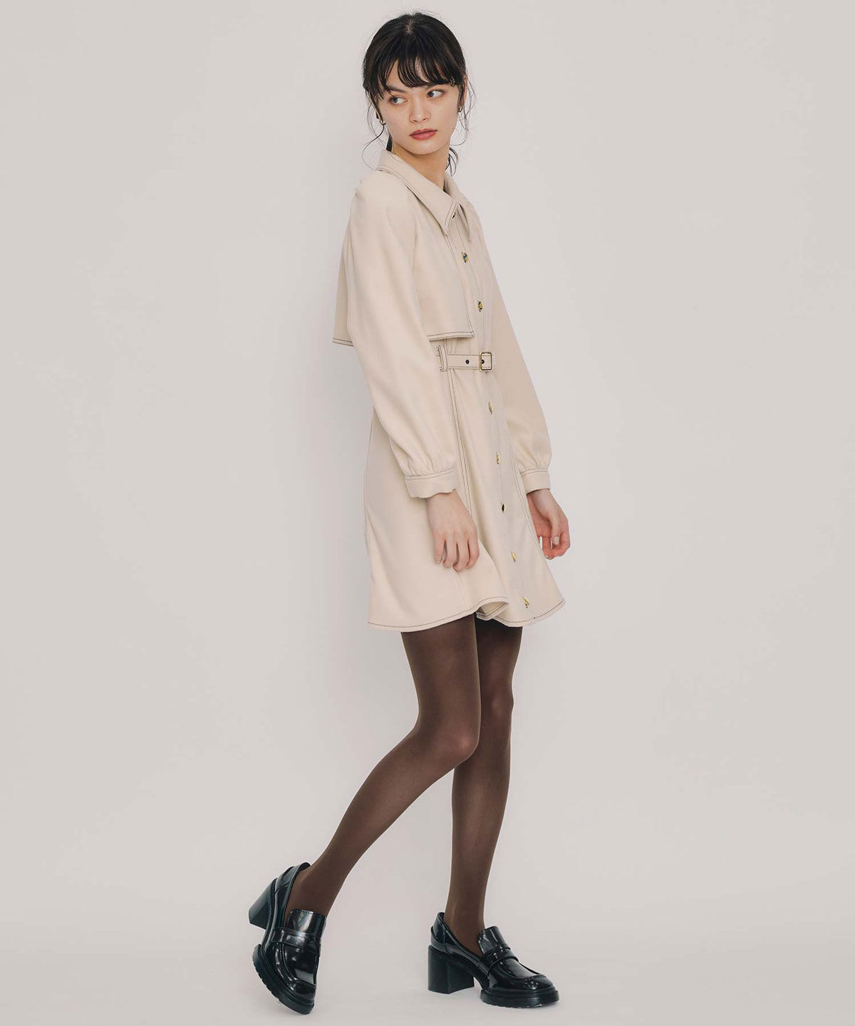 REDYAZEL「バイカラーステッチラインミニワンピース」|ワンピース|