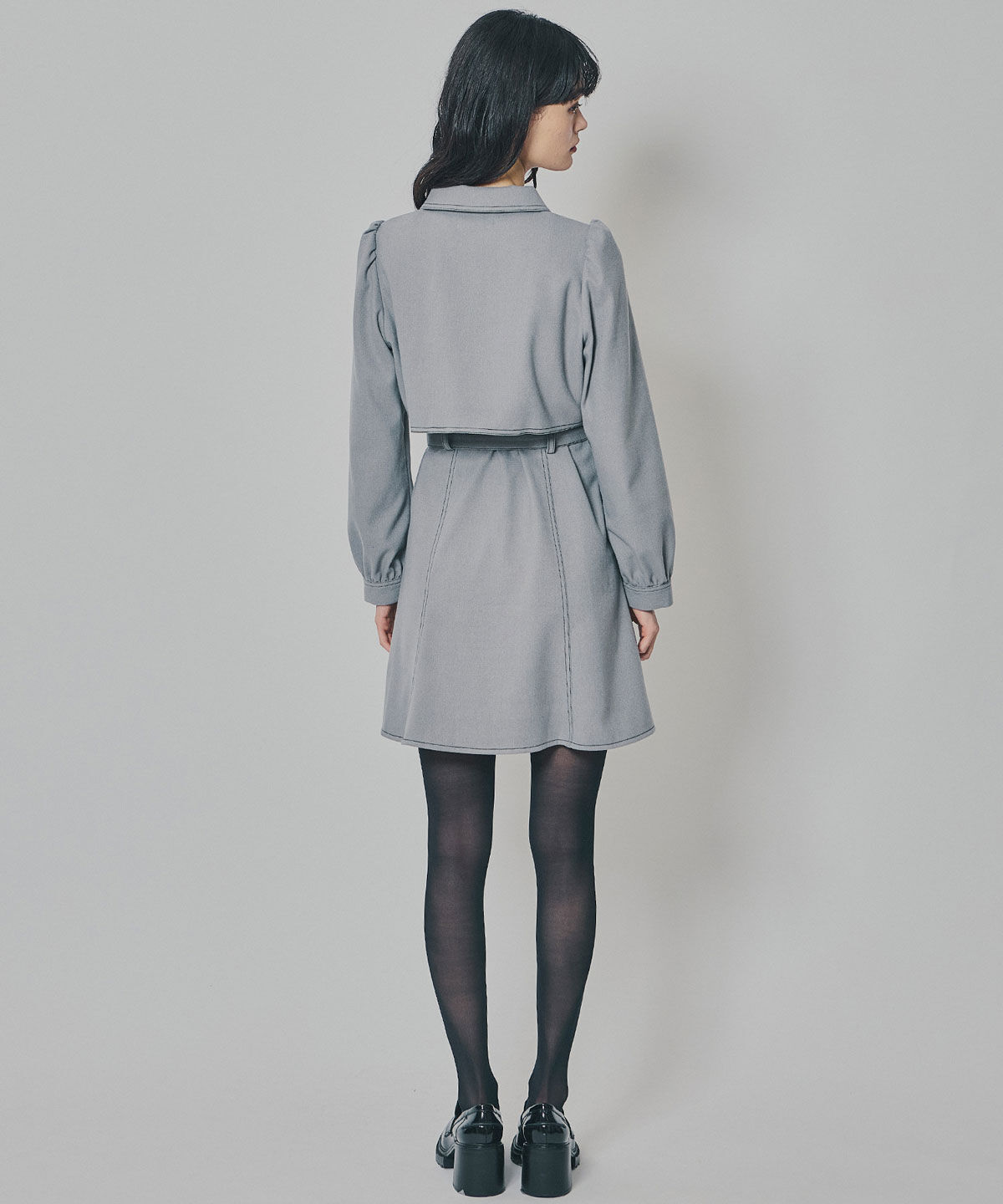 REDYAZEL「バイカラーステッチラインミニワンピース」|ワンピース|