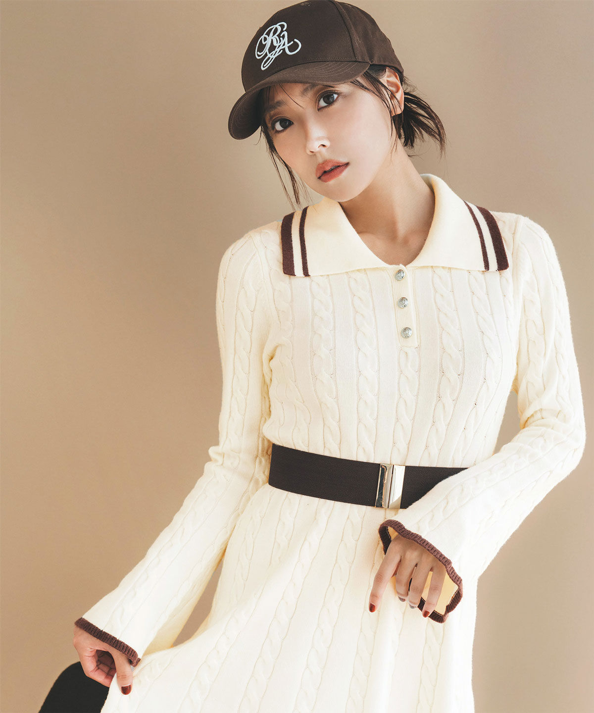 REDYAZEL「ラインケーブルミニニットワンピース」|ワンピース|