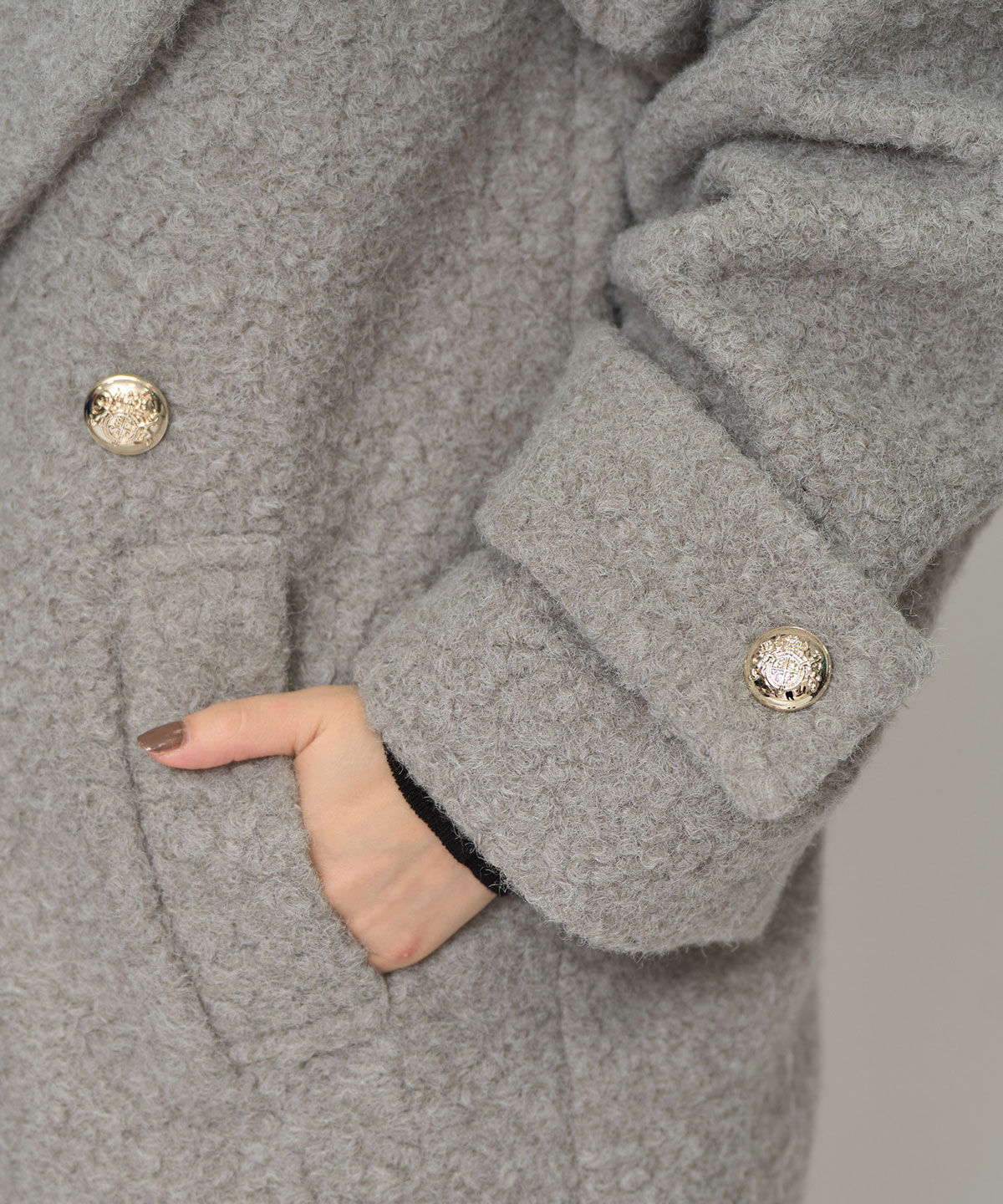 REDYAZEL「ボアダブルミドルコート」|ステンカラーコート|