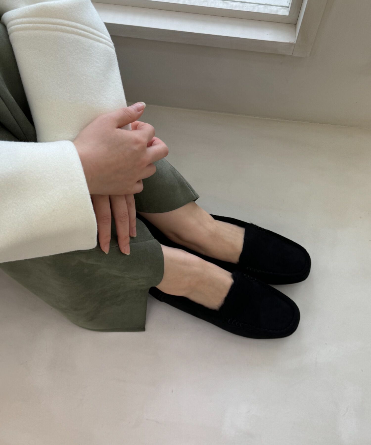 WA Oriental TRaffic「【累計5万足突破】 もこもこ ムートンシューズ /12311 モカシン フェイク ファー 再入荷 フラット」|パンプス|