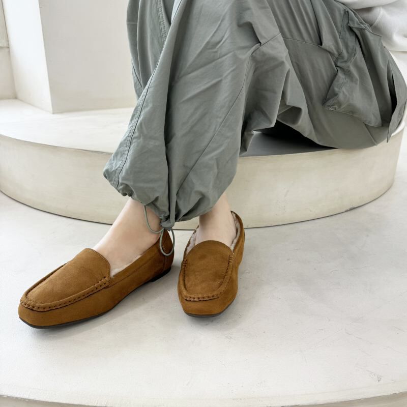 WA Oriental TRaffic「【累計5万足突破】 もこもこ ムートンシューズ /12311 モカシン フェイク ファー 再入荷 フラット」|パンプス|