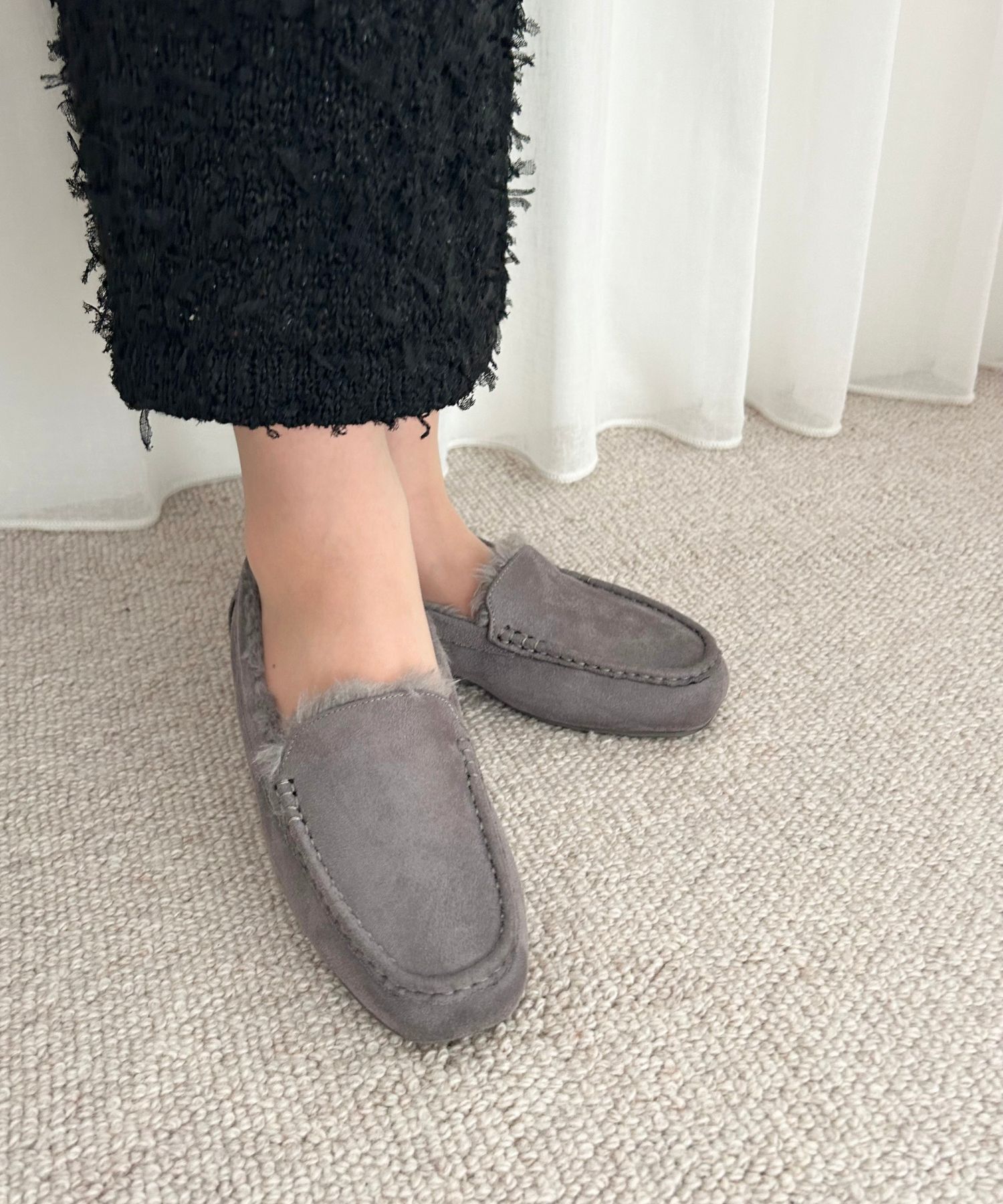 WA Oriental TRaffic「【累計5万足突破】 もこもこ ムートンシューズ /12311 モカシン フェイク ファー 再入荷 フラット」|パンプス|