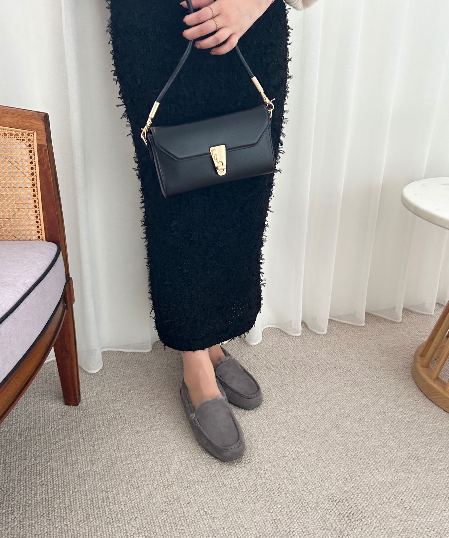 WA Oriental TRaffic「【累計5万足突破】 もこもこ ムートンシューズ /12311 モカシン フェイク ファー 再入荷 フラット」|パンプス|