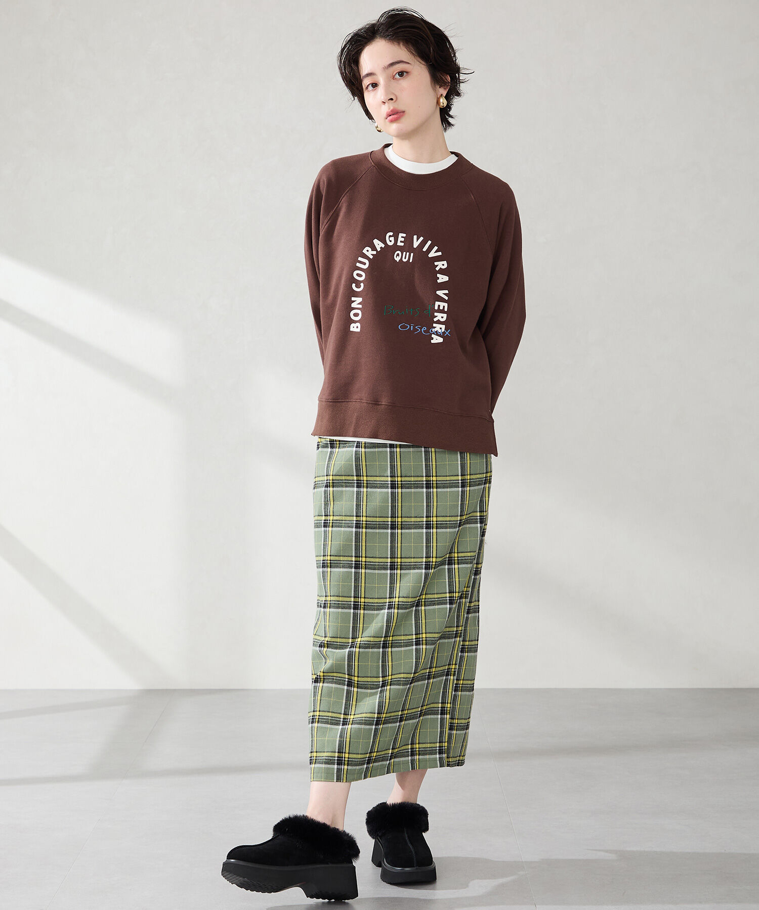 ORiental TRaffic「【 厚底 ・ 美脚 】 ムートン サボ /51325 ファー レオパード 防寒 」|サンダル|