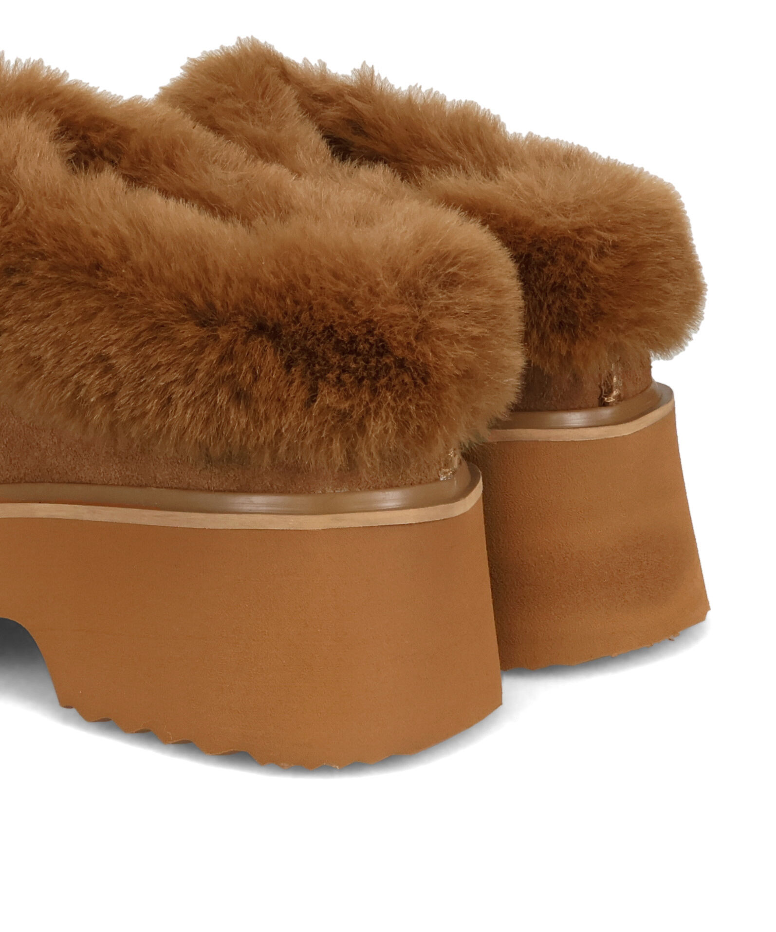 ORiental TRaffic「【 厚底 ・ 美脚 】 ムートン サボ /51325 ファー レオパード 防寒 」|サンダル|