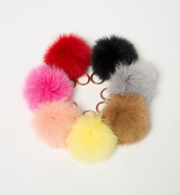 UNITED ARROWS「ファー ポンポン チャーム」|チャーム・キーホルダー|