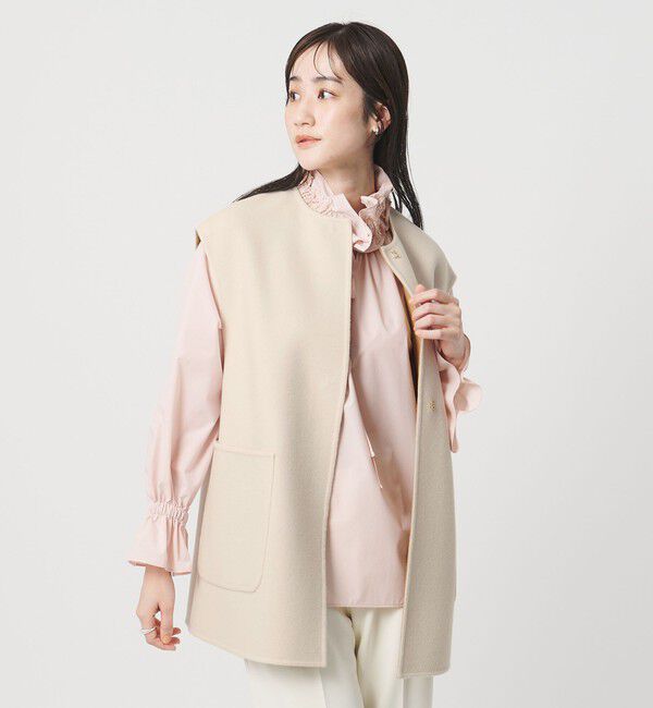 UNITED ARROWS「バイカラー リバー ベスト」|ダウンベスト・ベスト|OFF WHITE