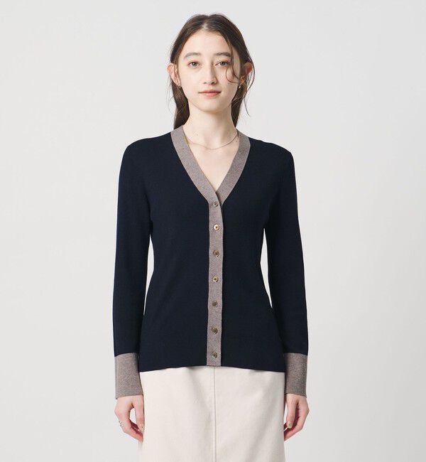 UNITED ARROWS「18G ウール リブ カーディガン」|カーディガン|