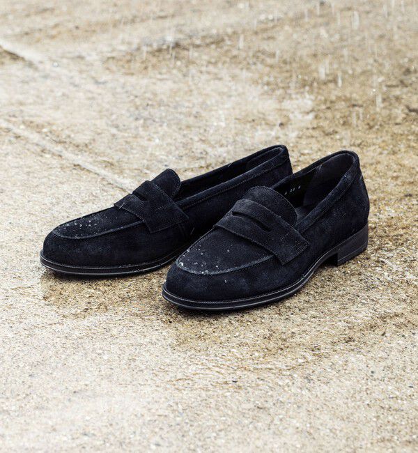 UNITED ARROWS green label relaxing「GLR ハッスイ スエード フレンチ ローファー -撥水-」|ローファー|BLACK