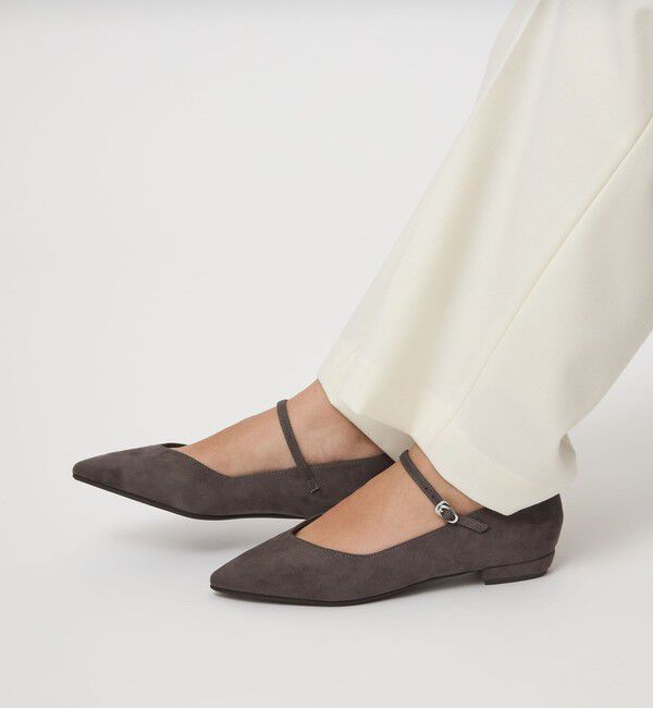 UNITED ARROWS green label relaxing「Vカット ストラップ フラットシューズ 撥水」|パンプス|