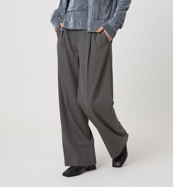 UNITED ARROWS green label relaxing「【WEB限定】＜at ease＞オルマイ ワイド パンツ マシンウォッシャブル ストレッチ 帯電防止」|その他|DK.GRAY