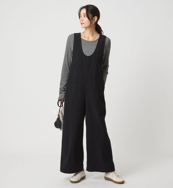 UNITED ARROWS green label relaxing「オルマイ コール ジャージー オールインワン マシンウォッシャブル ストレッチ」|オールインワン|BLACK