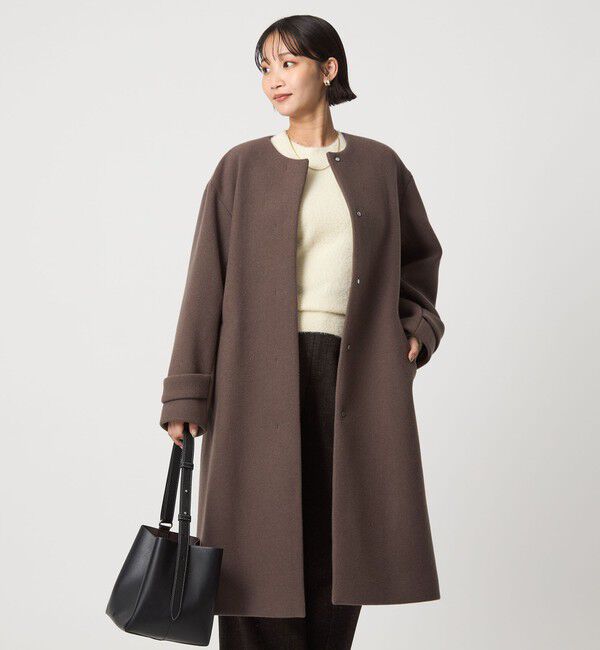 UNITED ARROWS green label relaxing「［size SHORTあり］SENTDALE WOOL セントデールウール ノーカラー コート」|ノーカラーコート|