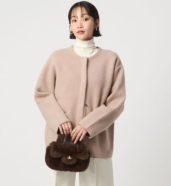 UNITED ARROWS green label relaxing「［size SHORTあり］FOXブレンド セッケツ ノーカラー カーディガン」|カーディガン|