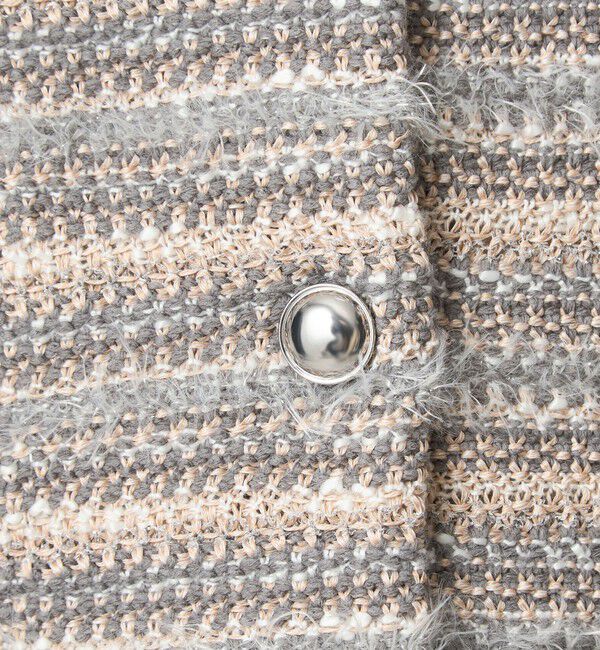 UNITED ARROWS green label relaxing「ミックスツイードライク ノーカラー ニット カーディガン」|カーディガン|