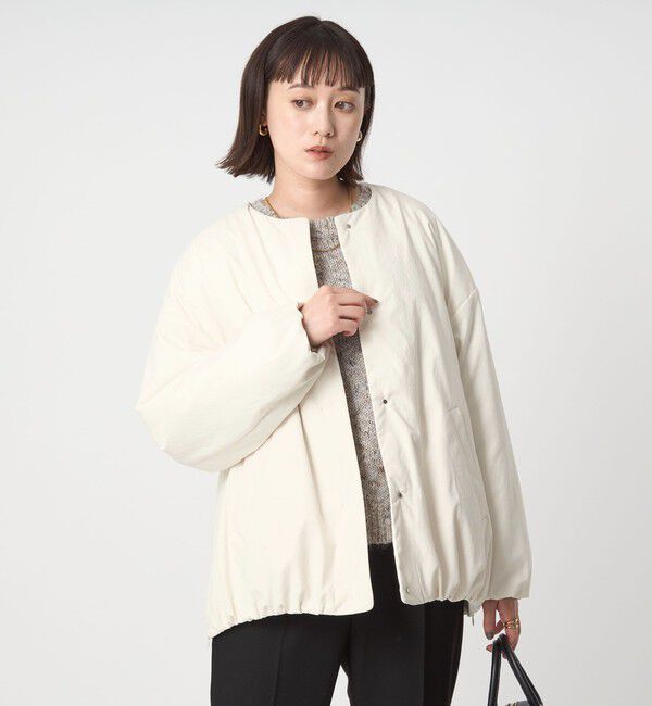 UNITED ARROWS green label relaxing「［size SHORTあり］パフィー ノーカラー ブルゾン 撥水 保温性 ウォッシャブル」|ブルゾン・スタジャン|