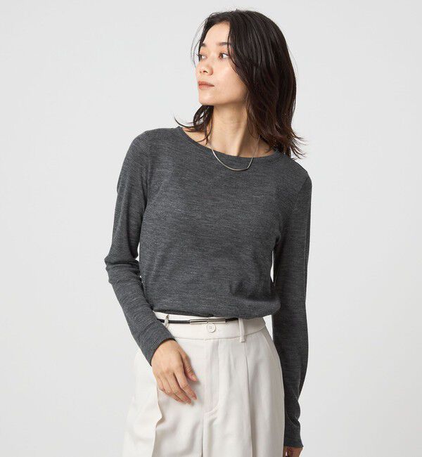 UNITED ARROWS green label relaxing「ウール フライス クルーネック カットソー  ウォッシャブル」|Tシャツ・カットソー|