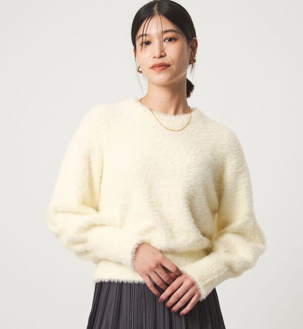 UNITED ARROWS green label relaxing「【WEB限定】＜at ease＞フェザーヤーン プルオーバー ニット」|ニット・セーター|OFF WHITE
