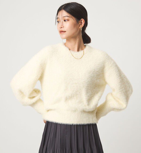 UNITED ARROWS green label relaxing「【WEB限定】＜at ease＞フェザーヤーン プルオーバー ニット」|ニット・セーター|