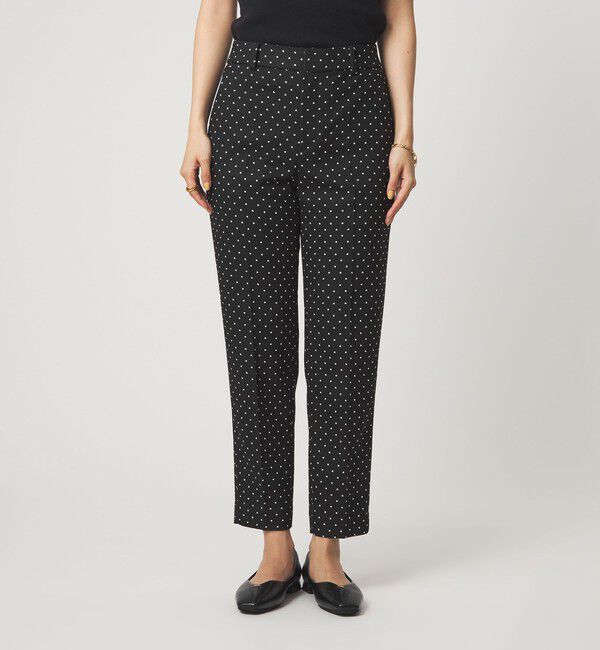 UNITED ARROWS green label relaxing「キチントボトムス ドット ジャガード ALLFIT テーパード パンツ ウォッシャブル ストレッチ」|スラックス|