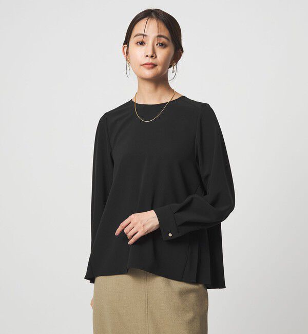 UNITED ARROWS green label relaxing「［size SHORTあり］パウドレ プリーツ ブラウス ウォッシャブル ストレッチ」|シャツ・ブラウス|