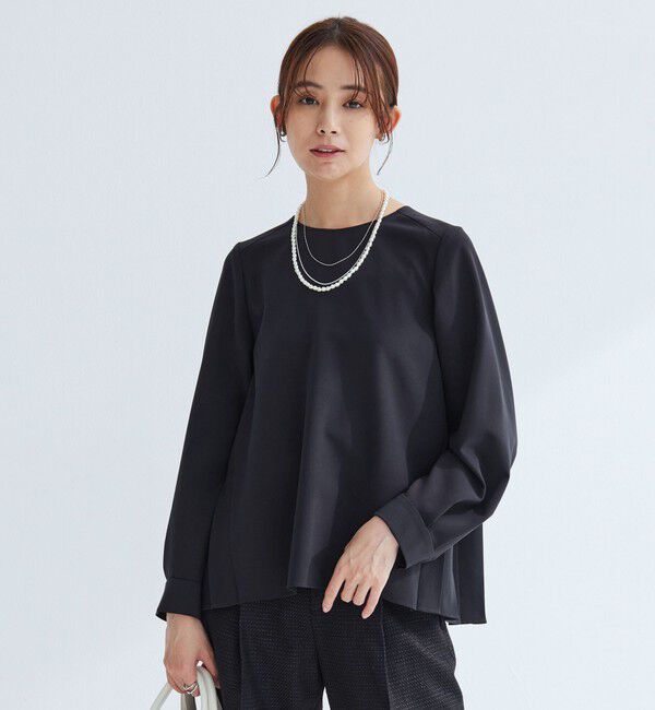 UNITED ARROWS green label relaxing「［size SHORTあり］パウドレ プリーツ ブラウス ウォッシャブル ストレッチ」|シャツ・ブラウス|