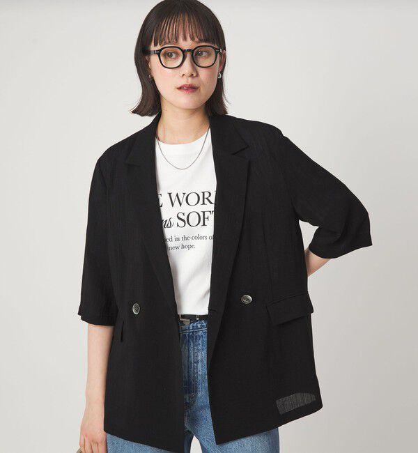 UNITED ARROWS green label relaxing「【結論シリーズ】シアーエアミドルスリーブジャケット［size SHORTあり］」|テーラードジャケット|