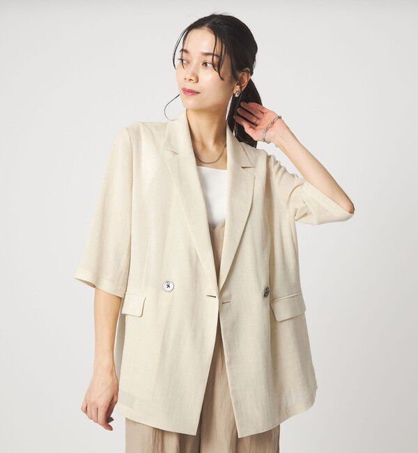 UNITED ARROWS green label relaxing「【結論シリーズ】シアーエアミドルスリーブジャケット［size SHORTあり］」|テーラードジャケット|