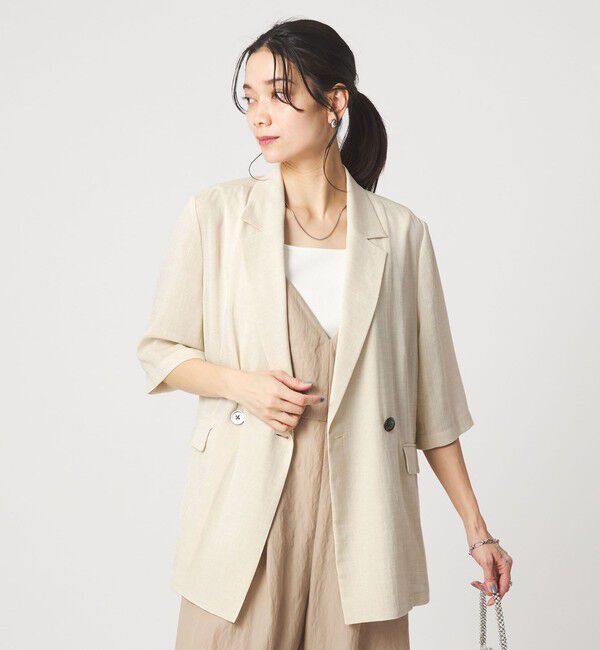 UNITED ARROWS green label relaxing「【結論シリーズ】シアーエアミドルスリーブジャケット［size SHORTあり］」|テーラードジャケット|