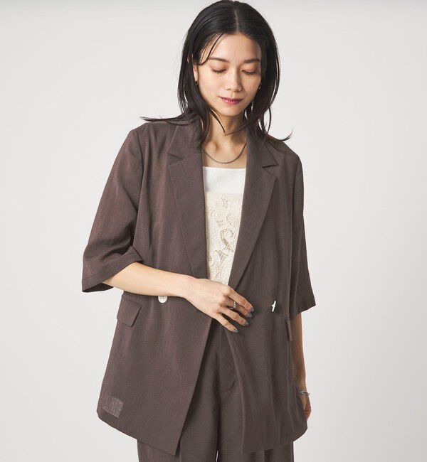 UNITED ARROWS green label relaxing「【結論シリーズ】シアーエアミドルスリーブジャケット［size SHORTあり］」|テーラードジャケット|