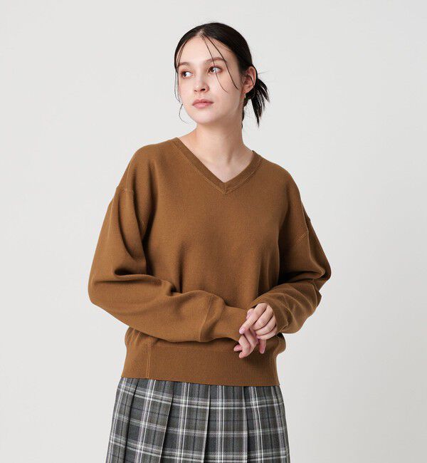 BEAUTY&YOUTH UNITED ARROWS「ソフトコットン Vネック スムース ニットプルオーバー ウォッシャブル」|ニット・セーター|