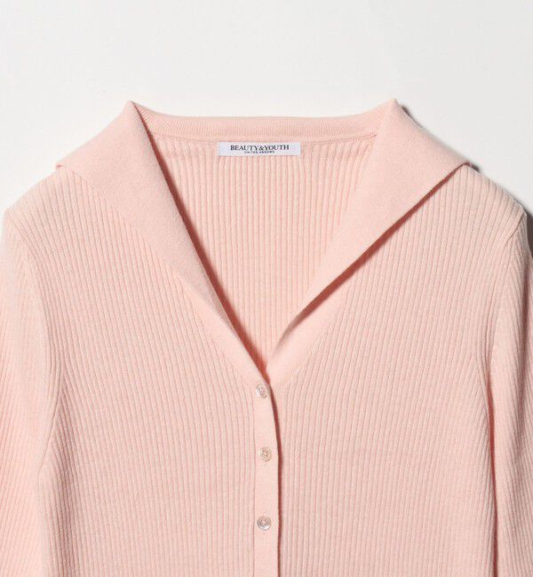 BEAUTY&YOUTH UNITED ARROWS「コットンカシミヤ リブセーラーカラー カーディガン ウォッシャブル」|カーディガン|