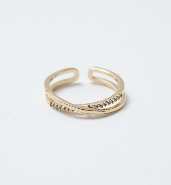 BEAUTY&YOUTH UNITED ARROWS「メタル&times;キュービックジルコニア 2ライン リング」|リング|