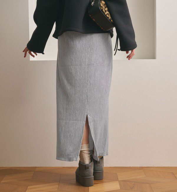 BEAUTY&YOUTH UNITED ARROWS「ベロアプリーツ タイトスカート ウォッシャブル」|タイト|