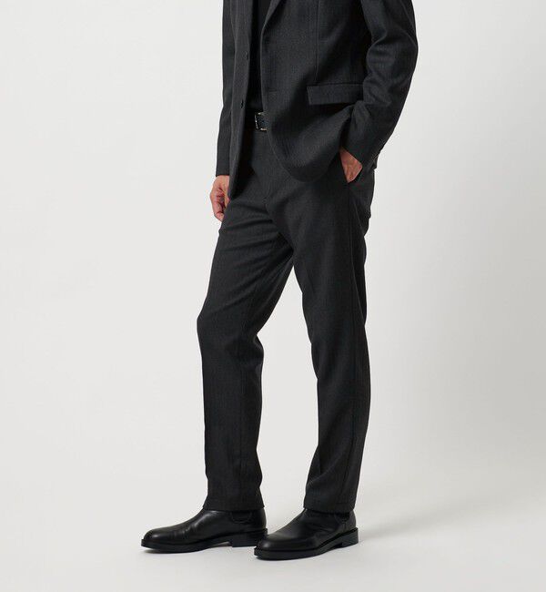 BEAUTY&YOUTH UNITED ARROWS「ストレッチ サキソニー ノープリーツ スリムパンツ セットアップ対応」|チノ|DK.GRAY