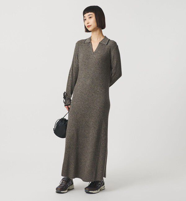 BEAUTY&YOUTH UNITED ARROWS「ウールポリエステルブレンド メランジ リブニットワンピース」|ワンピース|