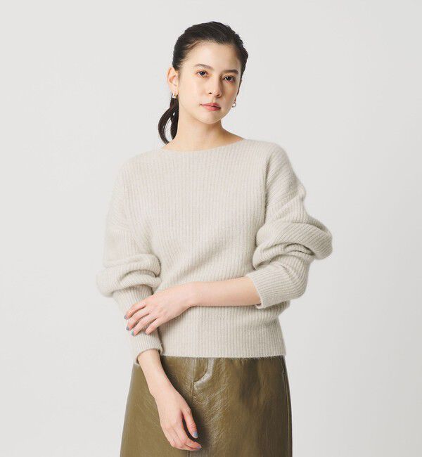 BEAUTY&YOUTH UNITED ARROWS「フォックスブレンド ボリュームスリーブ ボートネックニットプルオーバー」|ニット・セーター|