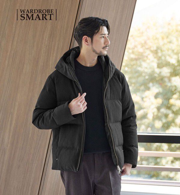 BEAUTY&YOUTH UNITED ARROWS「【WEB限定 WARDROBE SMART】LANATEC フード ダウンジャケット」|ダウン|BLACK