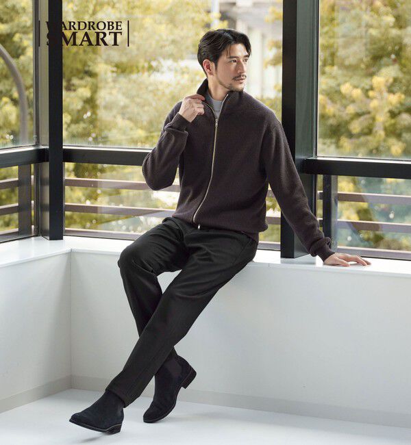 BEAUTY&YOUTH UNITED ARROWS「【WEB限定 WARDROBE SMART】ポリエステル レーヨン アクリル サキソニー スキニー イージーパンツ」|チノ|BLACK