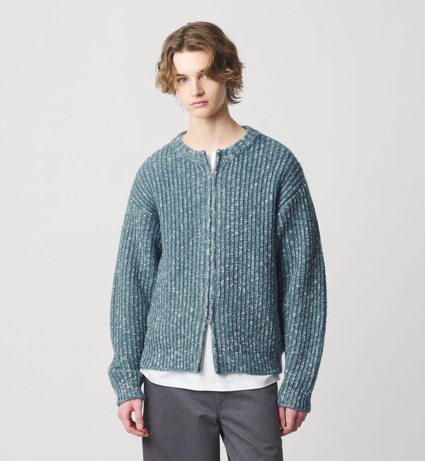 MONKEY TIME「スラブ クルーネック ジップ カーディガン」|カーディガン|COBALT