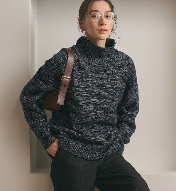 BEAUTY&YOUTH UNITED ARROWS「ミックスカラー ラメ タートルネック ニットプルオーバー」|ニット・セーター|NAVY