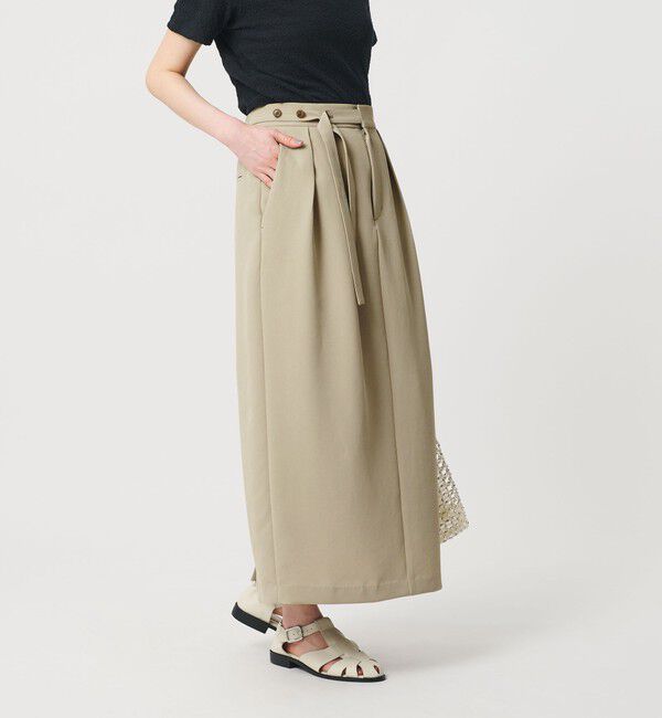 BEAUTY&YOUTH UNITED ARROWS「ボタンベルト タック スカート ウォッシャブル 防シワ」|スカート|