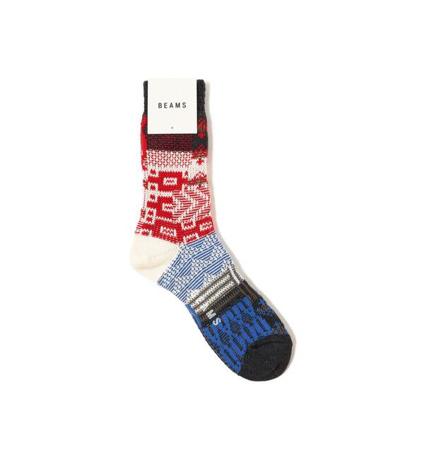 BEAMS「BEAMS / マルチジャカード ソックス」|ソックス|CHARCOAL