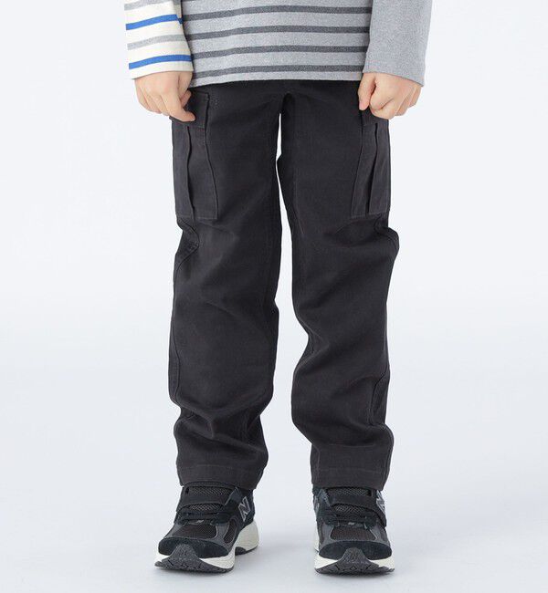 SHIPS KIDS「【SHIPS KIDS別注】Gramicci:100～160cm / ストレッチ カーゴ パンツ」|カーゴ|ブラック
