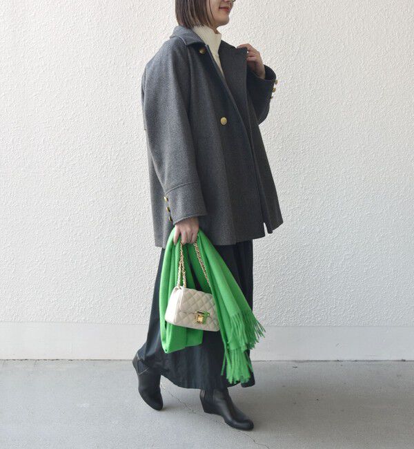 SHIPS for women「【WEB限定】〈手洗い可能〉ウール ライク ジャージー メルトン 2WAY Pコート」|ピーコート|