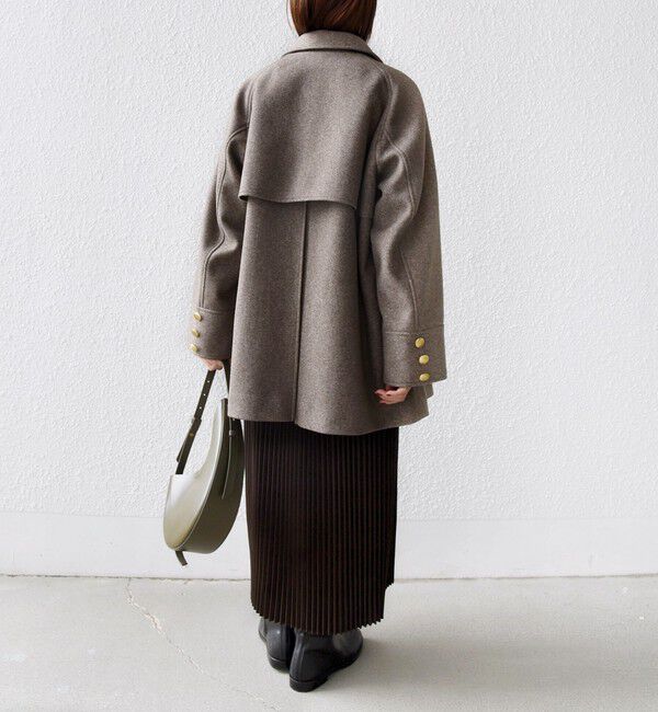 SHIPS for women「【WEB限定】〈手洗い可能〉ウール ライク ジャージー メルトン 2WAY Pコート」|ピーコート|