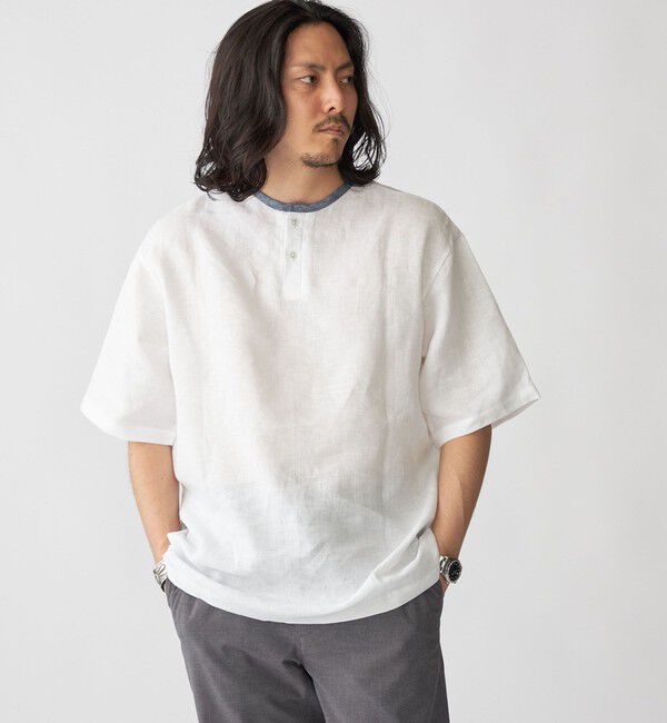 SHIPS「SHIPS: Herdmans リネン 2WAY プルオーバー Tシャツ」|Tシャツ・カットソー|