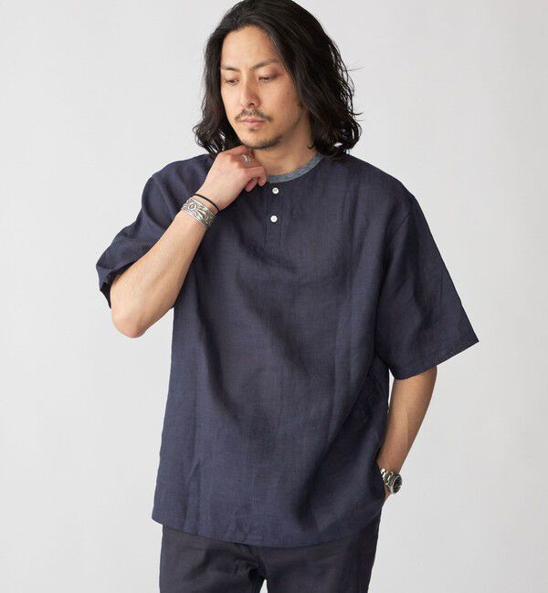 SHIPS「SHIPS: Herdmans リネン 2WAY プルオーバー Tシャツ」|Tシャツ・カットソー|